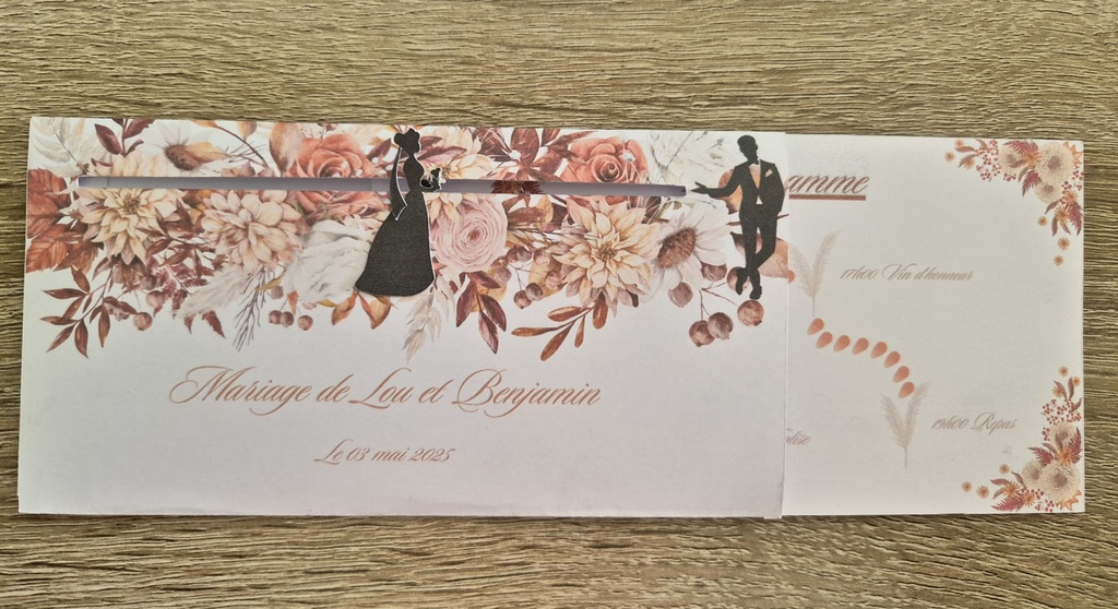 Faire-part pochette coulissante