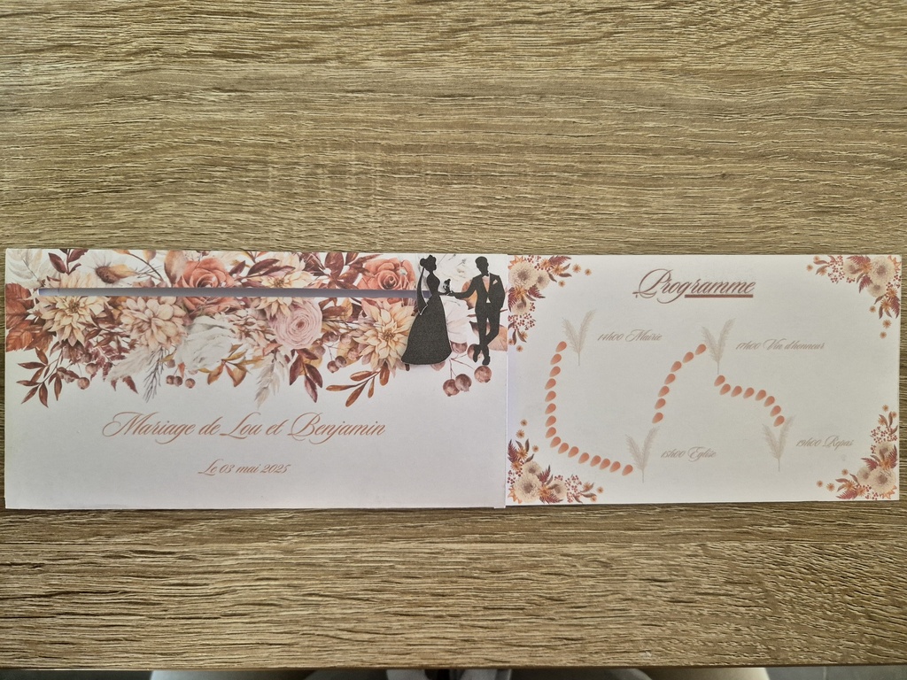 Faire-part pochette coulissante