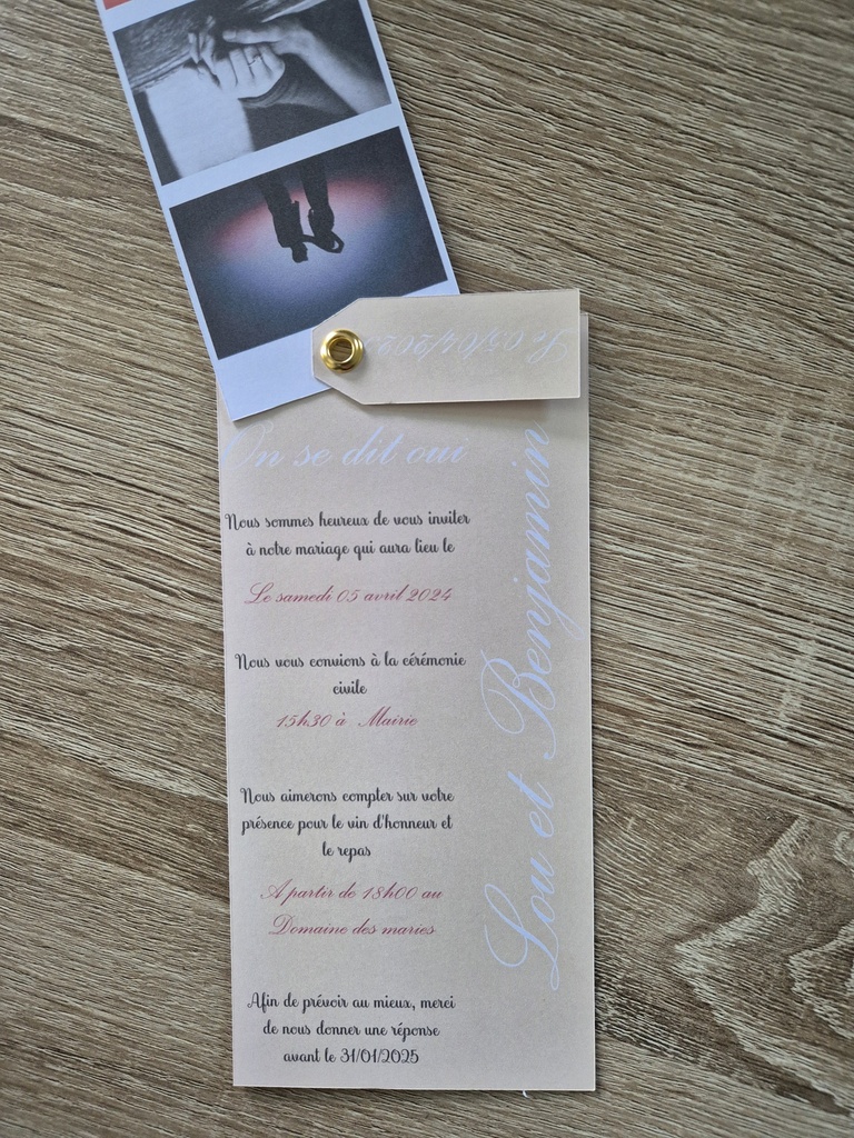 Faire-part de mariage élégant