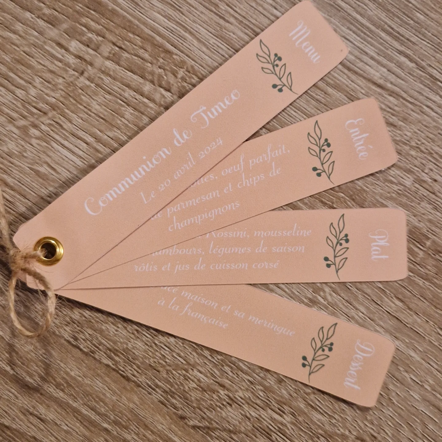 Menu éventail