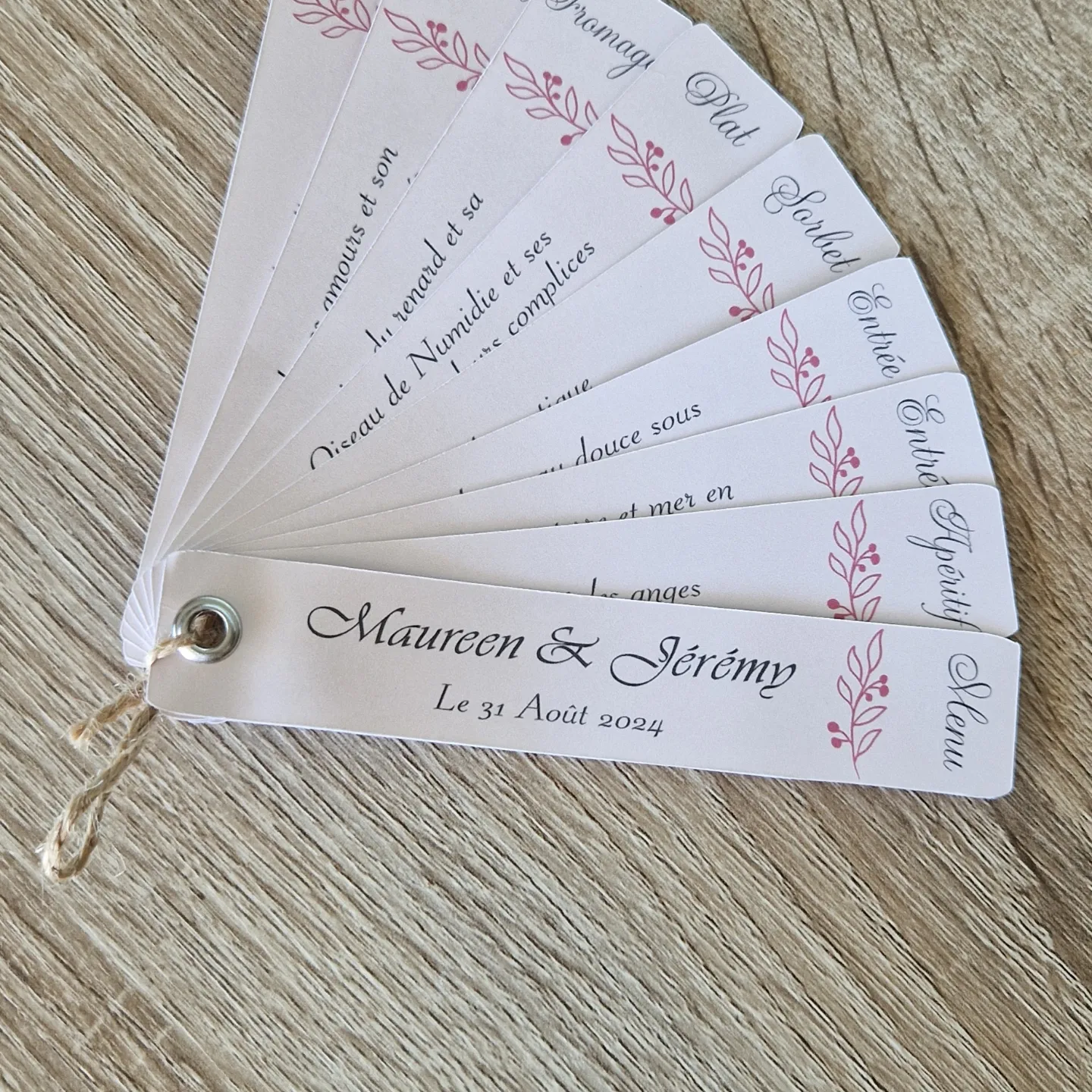 Menu éventail