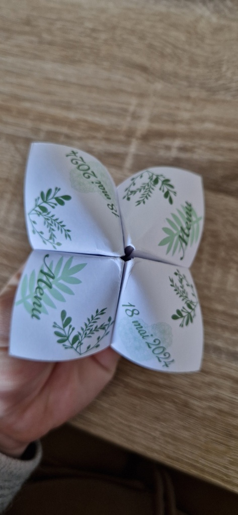 Menu en origami