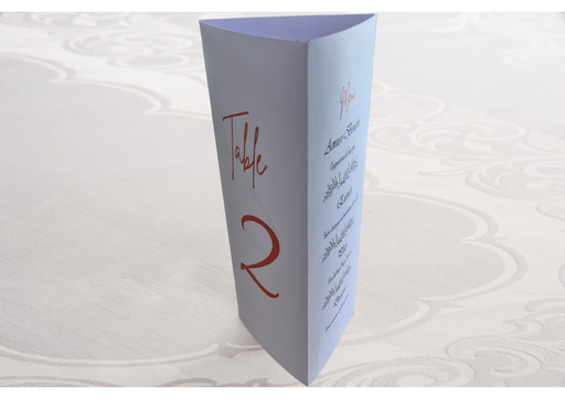 Menu/Numéro de table